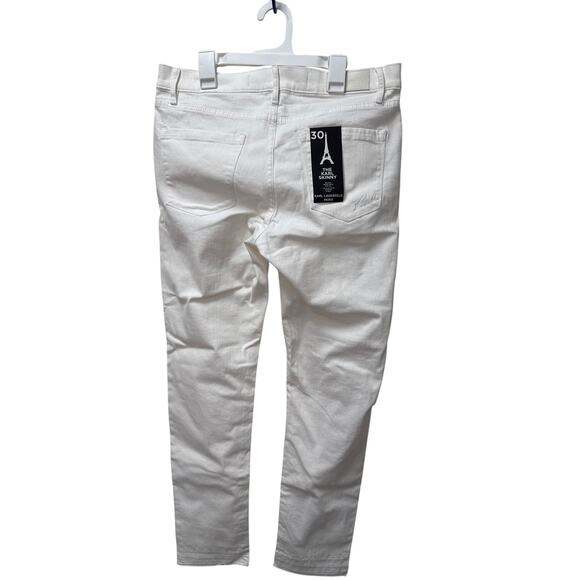 Karl Lagerfeld White Skinny Jeans Mid Rise Women’s 10 Ankle Raw Hem NWT - Picture 6 of 14